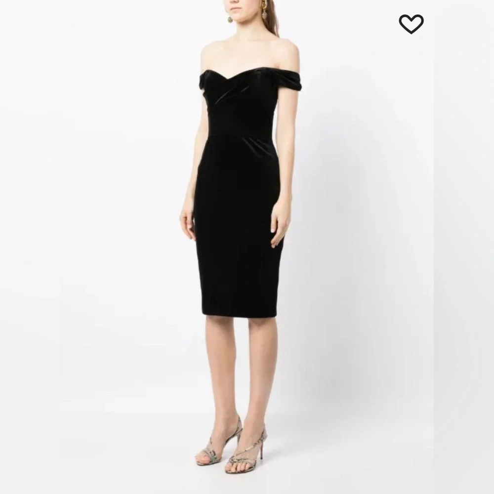 Marchesa Notte Velvet Pencil Dress - Picture 2 of 8